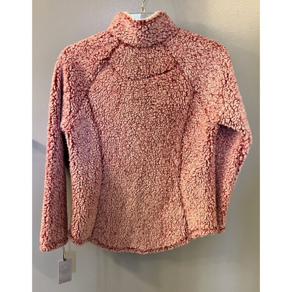 Te Verde Fleece Pullover 1/4 zip Jacket Red/Ivory Size Small NWT - Picture 9 of 9